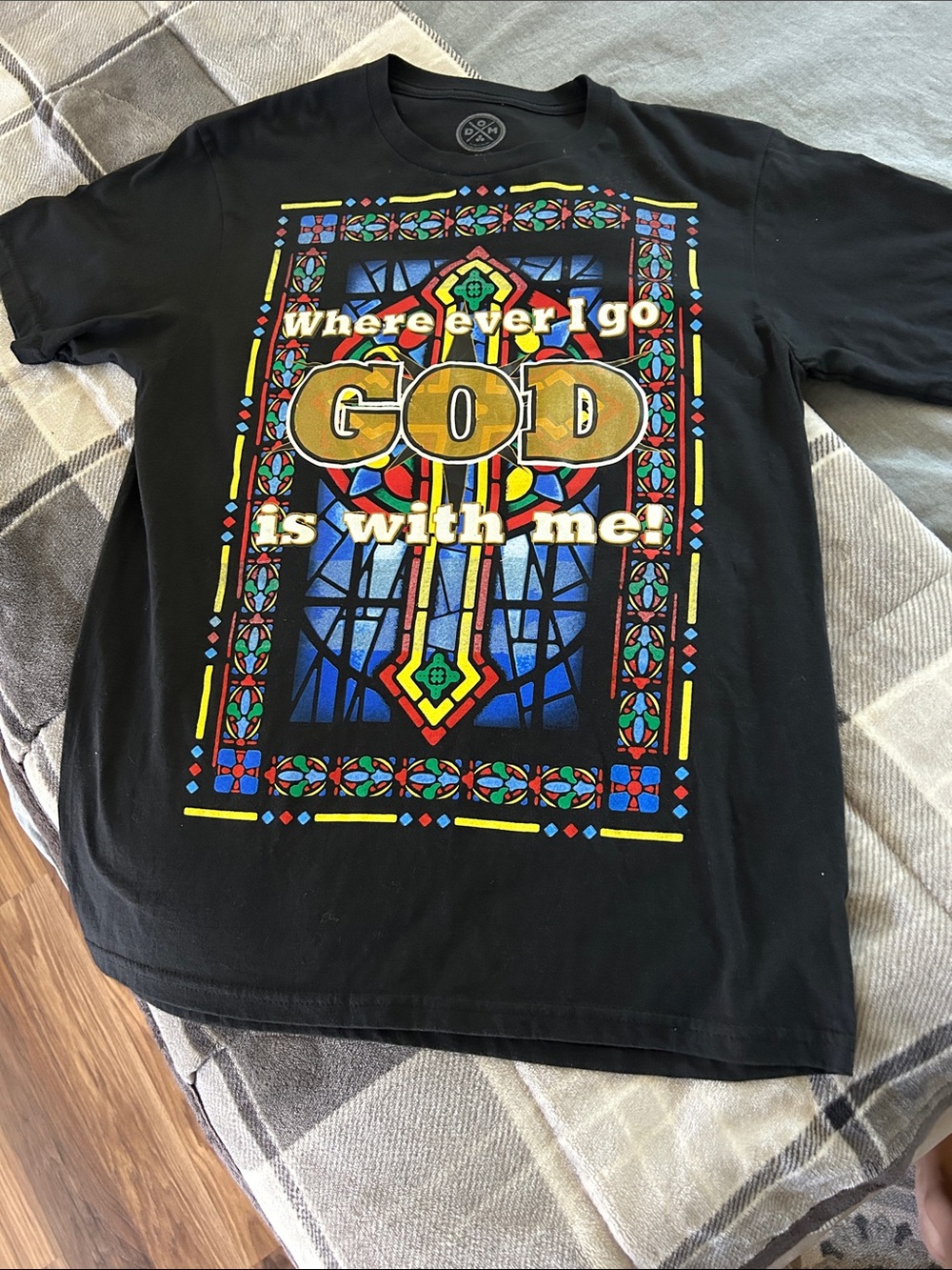 Wherever I Go GOD Is With Me Graphic Tee - Black
